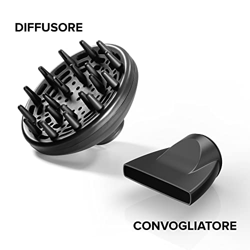 Bellissima Imetec Asciugacapelli K9 2300 Asciuga e Mantiene Idratati i Capelli senza Effetto Crespo, 2300 W, Tecnologia a Ioni, 8 Combinazioni Flusso d'Aria Temperatura, Diffusore capellli ricci - 5