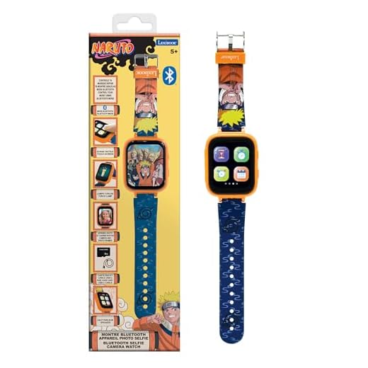 LEXIBOOK, Naruto, Reloj Bluetooth con Pantalla en Colores Naruto con cámara y Tarjeta de Memoria de 8 GB, Naranja, DMW071NA
