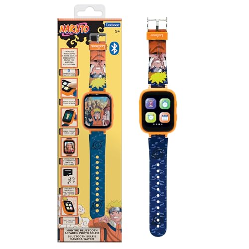 LEXIBOOK, Naruto, Reloj Bluetooth con Pantalla en Colores Naruto con cámara y Tarjeta de Memoria de 8 GB, Naranja, DMW071NA