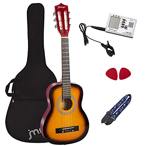 JMFinger Guitare classique 76,2 cm, cordes en nylon et bois avec housse de transport, sangle, 2 médiators, métronome 3… - Les Beatles, Paul McCartney, John Lennon, RIngo Starr, George Harrison JMFinger Guitare classique 76,2 cm, cordes en nylon et bois avec housse de transport, sangle, 2 médiators, métronome 3…