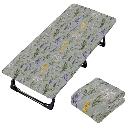 Spring Flower Lavender Grey Toddler Bed Sheet Travel Washable Cot Sheet for Kids Travel Cot for Kids Baby Travel 50' x 25' (Bed Not Included)