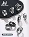 JeryWe 8 Pcs Stainless Steel Rings for Men High Polished Mens Band Wedding Engagement Fidget Rings Vintage Spinning Ring Size 7-13