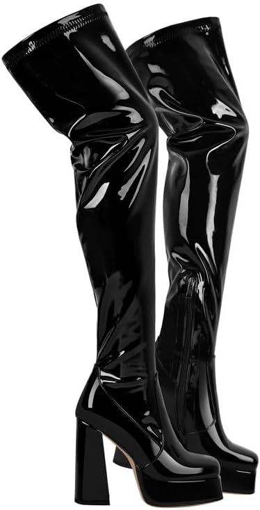 VERISSON Dames plateaulaarzen stiletto overknee-laarzen met
