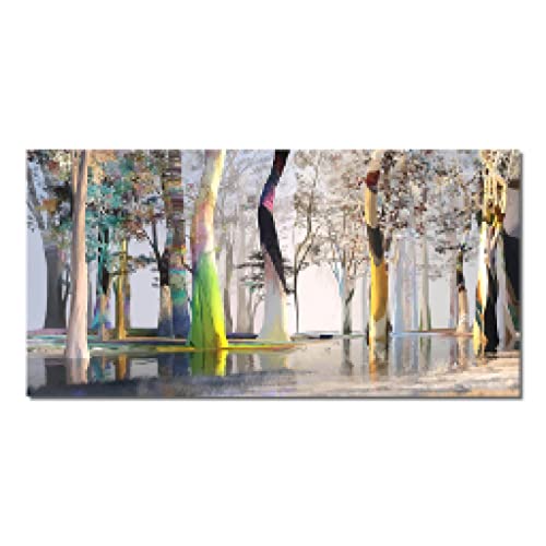 Toile arbres abstraits 70x140cm pour habiller un grand mur vide salon