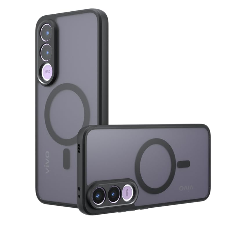 Image of Back Cover for Vivo V70 FE 5G, Translucent Matte PC Back + Soft Side TPU Bumper Shockproof Magnetic Support Mobile Case Cover (Vivo V70 Fe 5G)