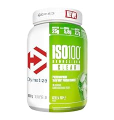 Dymatize ISO 100 Hydrolyzed Clear Green Apple 900g Proteine ​​del siero di latte chiare in polvere idrolizzate e isolate