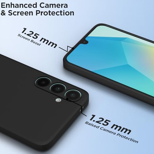 Image of Outlouders Back Cover for Samsung Galaxy A56 5G | Camera Protection | Durable Soft Matte Silicone Bumper Case (Black)