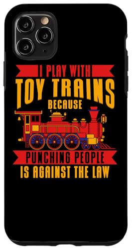 I Play With Toy Trains-�@�֎Ԗ͌^ �S����� �X�}�z�P�[�X iPhone 11 Pro Max �p