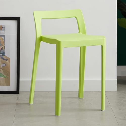 Silla de comedor de plástico ligero, diseño apilable sin brazos para cocina y eventos, uso portátil en interiores, tamaño 33 x 38 x 60 cm, color E