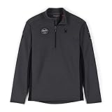 Spyder Bandit Wengen - Chaqueta de forro polar con media cremallera para hombre, color negro y talla L