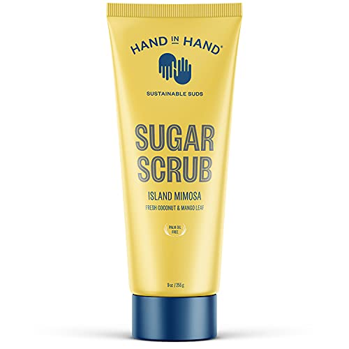 Hand in Hand Sugar Scrub, Gentle Exfoliation For All Skin Types, 9 Ounce, Bergamot & Crisp Basil, Cactus Blossom Scent, Single