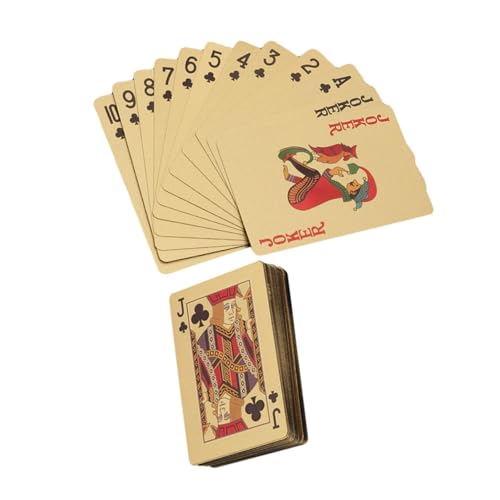 GALPADA Pokerkarten aus Kunststoff Goldfarben Flexibles Spielkartendeck für Reisen und Pokerpartys