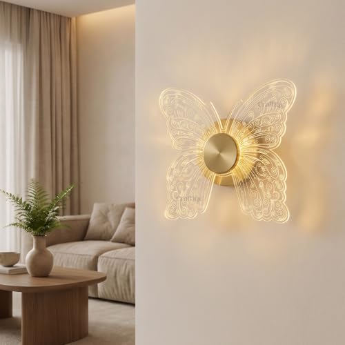 Image of Butterfly Glow Acrylic LED Wall Light | Decorative Butterfly Wall Lamp with 3 Colour Modes (Warm, Neutral & Cool White) | Premium Ambient Lighting for Home Interiors