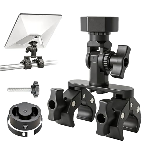 Starlink Mount for Starlink Mini, Dual-Clamp Starlink Mini Pole Mount Kit for RV Ladder & Roof Rack, Lightweight Aluminum & Nylon Starlink Mini RV Mount with 1/4'-20 & 3/8'-16 for Camping Van Boat