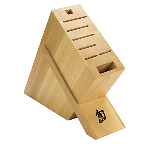 Shun Beechwood Kickstand Knife Block 8-Slot DM0838 31 x 91 x 111 inches Light Brown