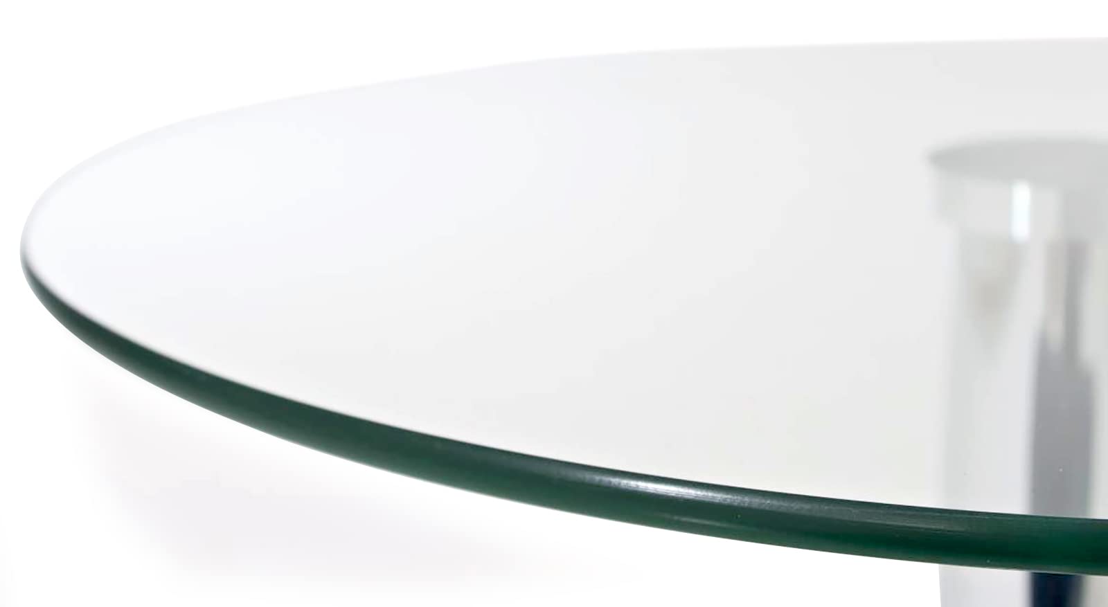 CLP Tavolino Tondo In Vetro Di Sicurezza Ikarus I Tavolino Da Appoggio Con Telaio In Metallo Cromato Ø 50 CM I Altezza 48 CM, Colore:vetro trasparente
