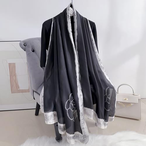 Image of MALINA Women's Polyester Silk Satin Stole Scarf - Soft Lightweight Fashion Wrap, Elegant Floral & Gradient Design, summer stole,Scarf For Women,Premium Stole,Large Size 180x90 cm'