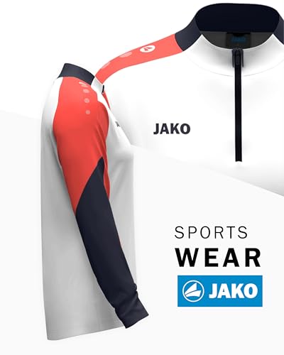JAKO Damen Ziptop Dynamic, weiß/Coral/Marine, S – Ansicht 3