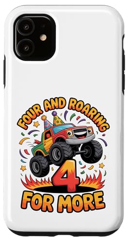 Four and Roaring for More Funny 4th Birthday�g���b�N �X�}�z�P�[�X iPhone 11 �p