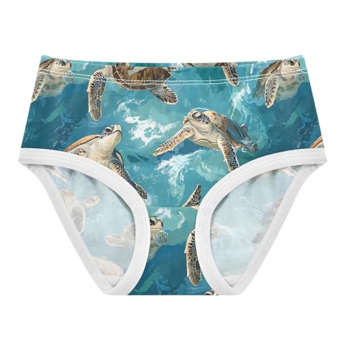 Wusikd Sea Turtles Girls' Underwear Cotton Funny Girls Briefs Soft Toddler Underwear 2T
