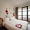 SUPERDANT Red Rose Wall Stickers Flowers Butterfly Wall Decals 2 Sheets Vinyl Art for Bedroom Living Room Sofa Backdrop TV Wall Decoration #5