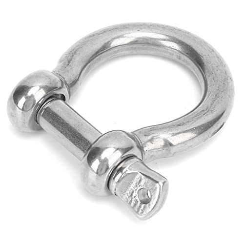 Jopwkuin Bow Shackle, Burr‑Free Surface Stainless Steel Rustproof Alkaliproof Chain Shackle Higher Hardness For Motorcycle And Bicycle Dragging For Camping Hiking(M16) #TOP6