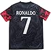 Pitch and Trek Ronaldo Madrid #7 Special Dragon Limited Edition Kids Soccer Jersey Shirts Football Futbol Socks Gift Set Youth Sizes(Black,30)