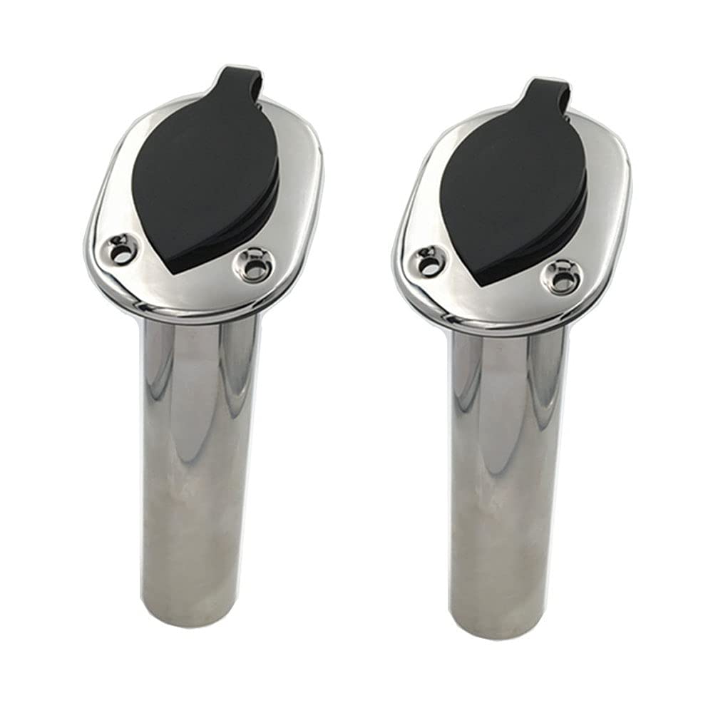 Soporte para caña de barco de 2 piezas, soporte para caña de pescar con montaje de alambre de acero inoxidable de 30 grados, soporte para cañas de pesca