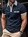 Men’s Classic Polo Shirt Casual Short Sleeve Plaid Splice T-Shirts Regular-Fit Business&Golf Polo Shirts Navy Blue
