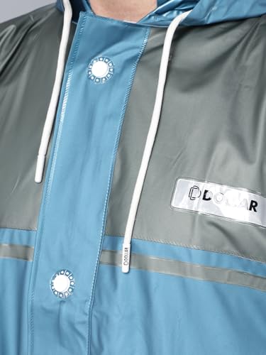 Image of Dollar Rainguard Men's PVC Full Sleeve Solid Raincoat with Adjustable Hood and Pocket