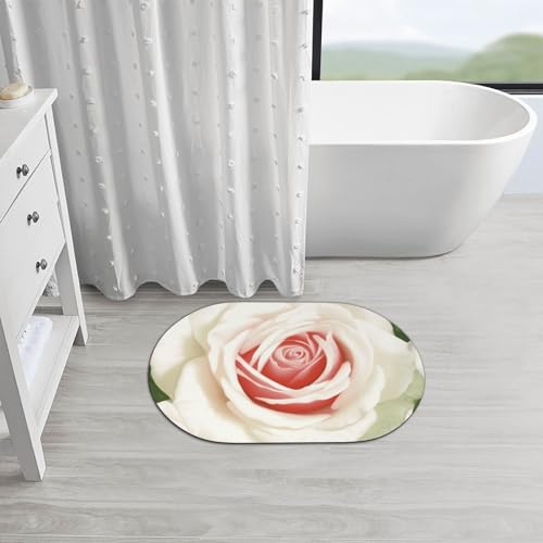 Tapis de bain absorbant rose à fleurs pour décorer la douche - 5