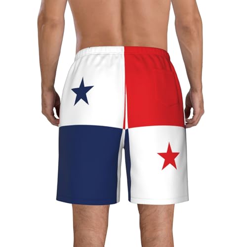 WURTON Flag of Panama Print Mens Swim Trunks Compression Liner Swimming Trunks Bathing Suit Quick Dry Shorts3