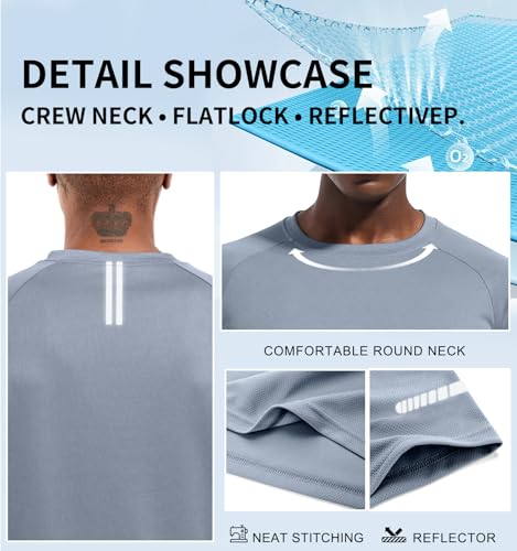 Image of Men's Quick-Dry Sportswear T-Shirts,4 /6 Pack Breathable Moisture Wicking Gym Tops for Training & Workout,Short Sleeve Tees