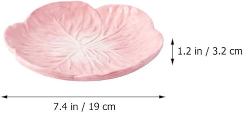 Miniatura 3 de Hemoton Plato de cerámica con repollo de dibujos animados, plato de frutas, plato de ensalada, plato para fruta, postre, aperitivos, ensalada, 7.5