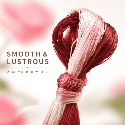 Image of Mulberry Silk Floss Embroidery Thread Floss-Cross Stitch Threads China Silk Woven Jewelry Threads DIY Sewing Kits (114)