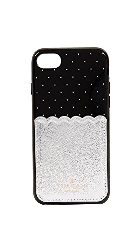 Kate Spade New York Metallic Scallop Adhesive Phone Pocket, Platino, One Size