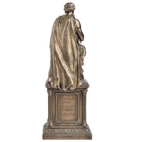 Estatua de Platón en resina con acabado bronce 11.88 pulg miniatura 4