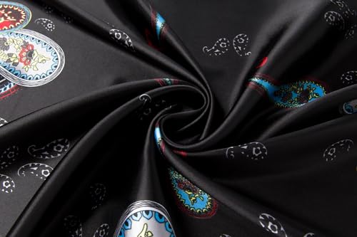 Image of 35 inch Men's Silk Cowboy Scarf - Oversized Western Bandana Neckwear, Large Square Scarf with Gift Packaging
