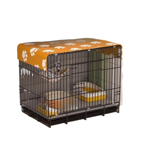 Dearolling 折りたたみ式省スペース猫用ケージ 2段式:猫用ハウス/巣/小屋、室内用家庭用 小規模住宅や別荘にも適しています。猫用トイレ一体型 ハンモック、格子状足パッド、対応トレイ、ロック式キャスター、プラットフォーム梯子、ケーブルタイが付属。清