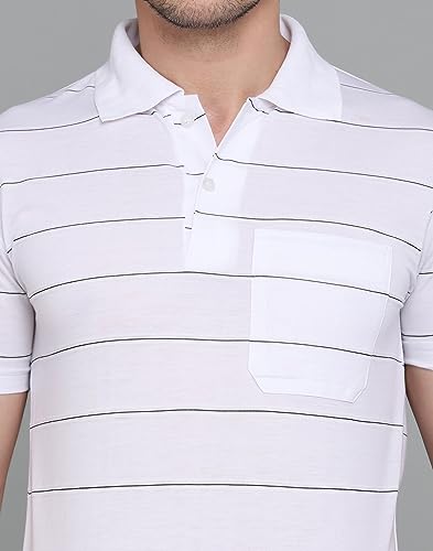 Image of INKKR Striped Polo Neck T-Shirt Dora Combo