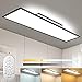 Panel LED de techo regulable de 120 x 30 cm con mando a distancia, 55 W, lámpara de techo con luz trasera, luz intensa, luz blanca cálida, natural, para taller, oficina, garaje, salón
