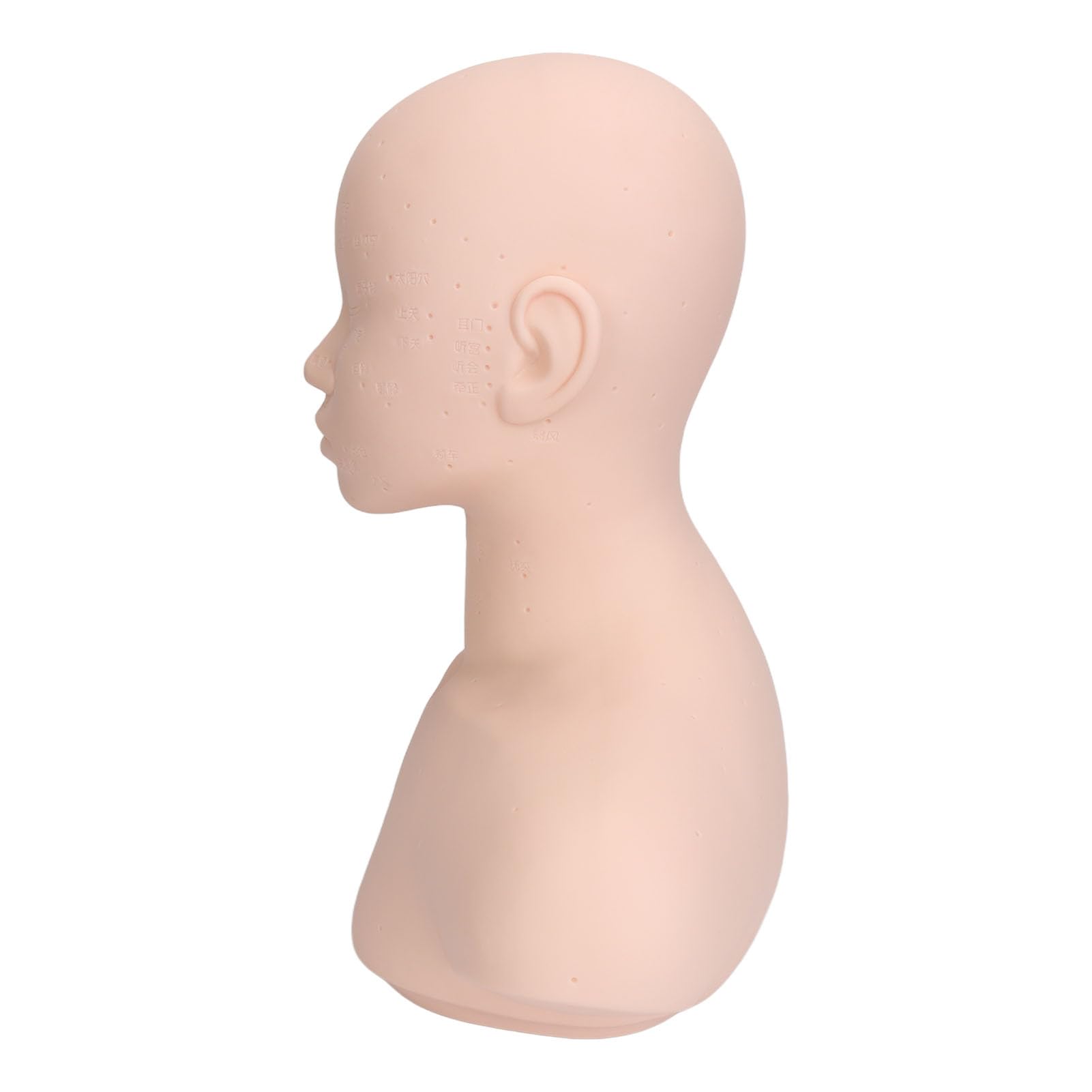 Testa di Manichino per Estetica con Spalle, Manichino Allenamento Professionale, Modello di Testa di Manichino per Simulazione in PVC per Cure di Bellezza, Massaggio Agopuntura