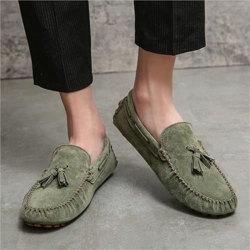Men's Shoes Suede Vamp Uniform Driving Loafers Solid Color Round Toe Party Non Slip Block Heel Anti-Slip Slip Resistant Shoe3