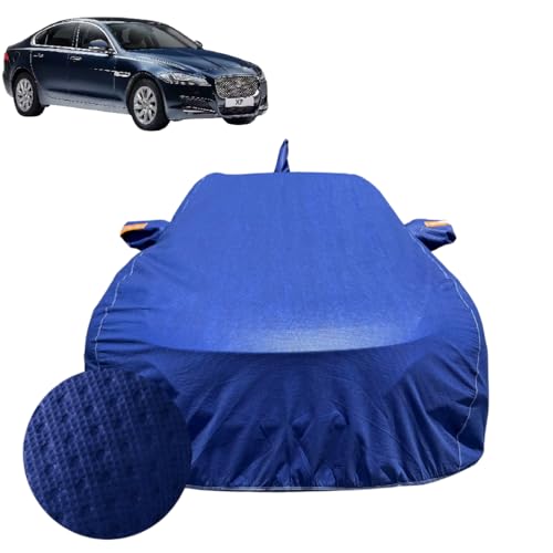 Image of Car Cover for Jaguar XF (2016-2023) | 100% Waterproof Cover with Reflective Mirror Pockets | Dustproof, Scratchproof, Heatproof Jaguar XF Car Cover |Soft Cotton Lining| Blue