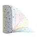 Craft Rainbow Sparkling Tulle Roll DIY Wedding Party Gift Bow Craft Sequin Fabric Spool Tutu Party Banquet Decor Gift Wrap 6" x 10Yards (Rainbow-Star Multicolor)