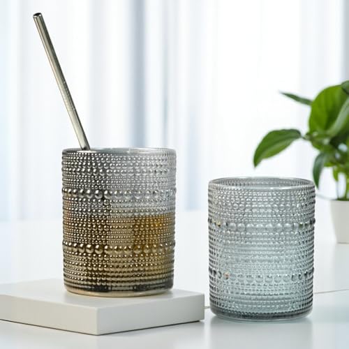 Image of SASASA Vintage Hobnail Bubble Glass Set | Drinking Glasses for Water, Juice, Cocktails | Set of 6, 300ml (12225)
