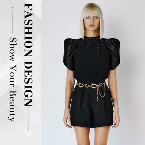 Glamorstar Chain Belt for Dresses Women Chic Metal Waist Belts2