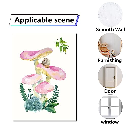 CREATCABIN 9 Sheets Mushroom Window Clings Window Stickers Decals Waterproof for Glass Windows Doors Party Stairway Wall Mirror Garden Bedroom Classroom Furnishing Home Decorations 12x7.6Inch - Image 4