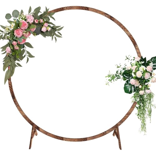 Arche de Jardin,Mariage Arche,Grande Arche Mariage Bois Ronde,Arche en Bois for décoration de Mariage,Montage Facile,Tonnelle de Mariage Rustique,Décoration...