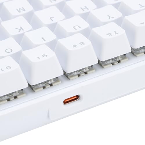 60% clavier de jeu mécanique compact blanc 68 touches filaire avec switch bleu - 3